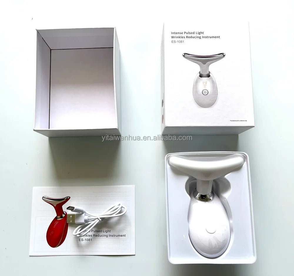 GlowLift™ 3-Color LED Face & Neck Massager – Sculpt, Smooth & Rejuvenate