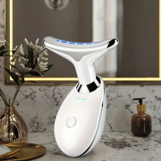 GlowLift™ 3-Color LED Face & Neck Massager – Sculpt, Smooth & Rejuvenate