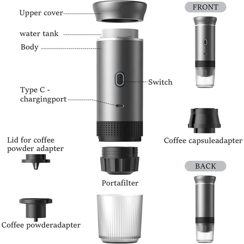 BrewPro™ Cafetera Espresso Portátil – Café Fresco Donde Quieras, Cuando Tu Quieras