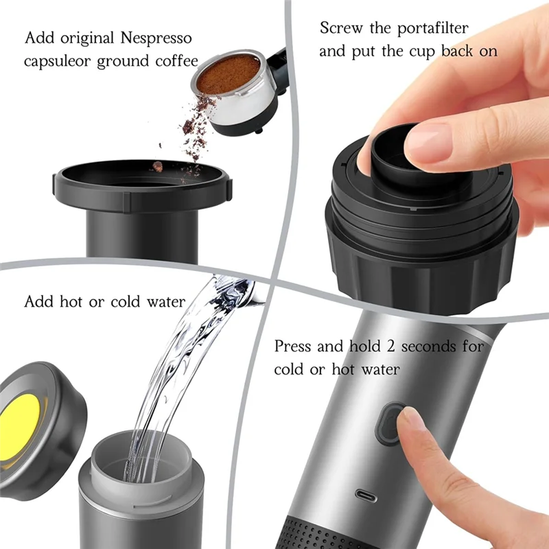 BrewPro™ Cafetera Espresso Portátil – Café Fresco Donde Quieras, Cuando Tu Quieras